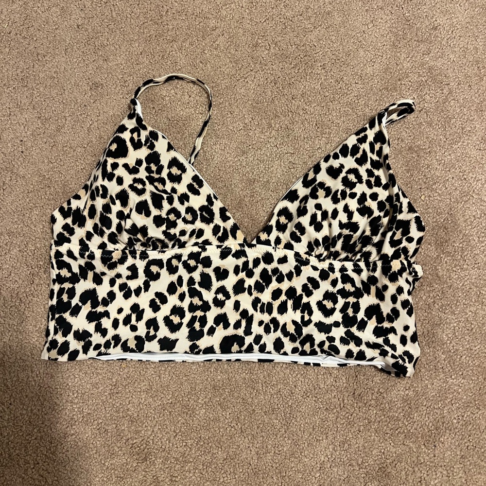 Old Navy Leopard Print Tankini Bikini Top
